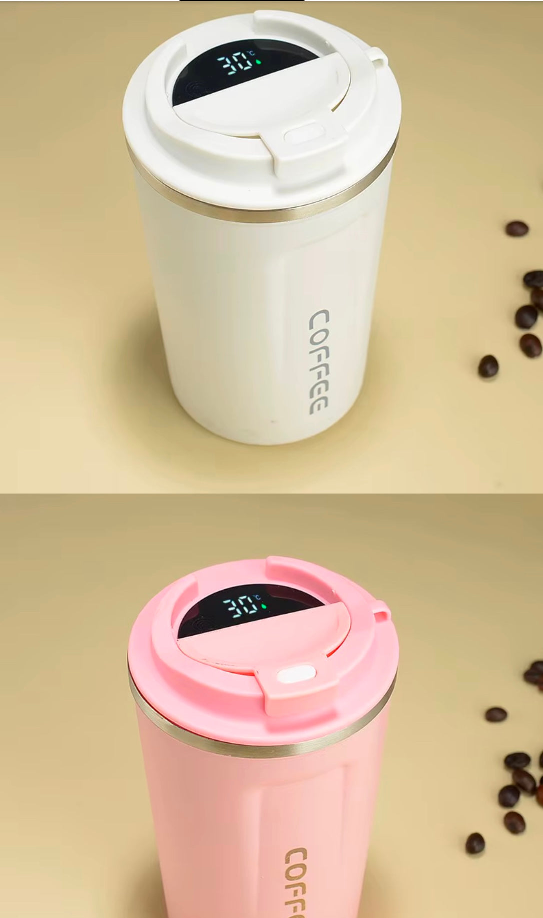 Double Insulated Coffee Mug with Smart Temperature Display