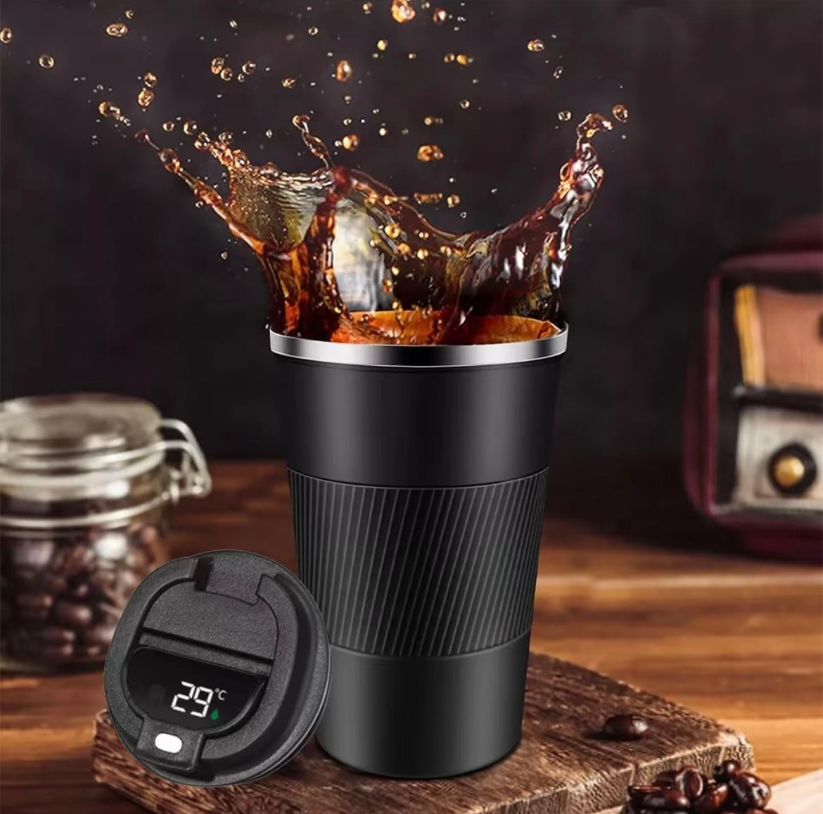 Double Insulated Coffee Mug with Smart Temperature Display