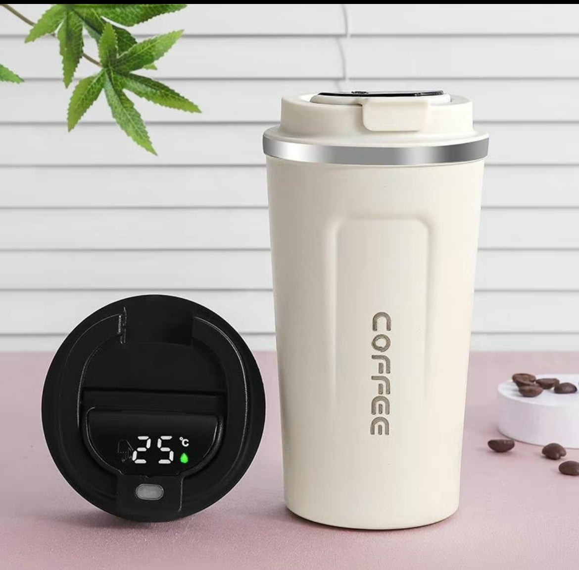 Double Insulated Coffee Mug with Smart Temperature Display