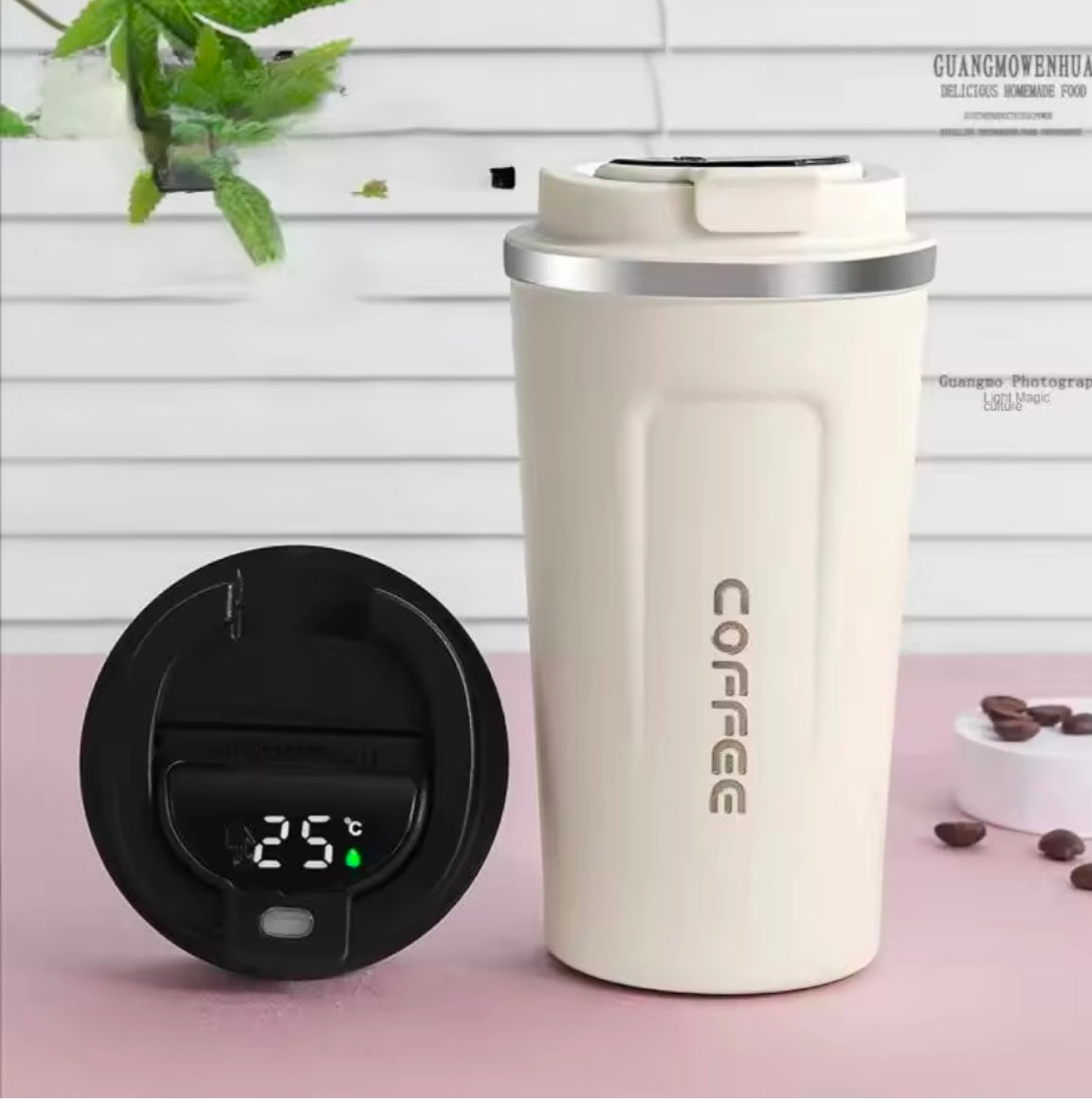 Double Insulated Coffee Mug with Smart Temperature Display